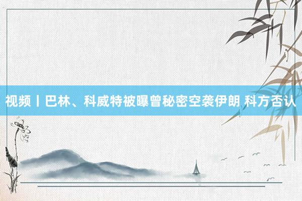 视频丨巴林、科威特被曝曾秘密空袭伊朗 科方否认