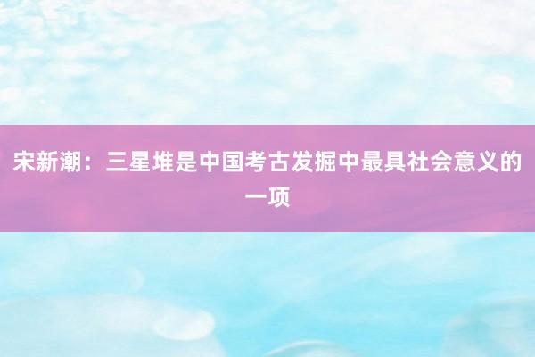 宋新潮：三星堆是中国考古发掘中最具社会意义的一项