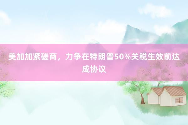 美加加紧磋商，力争在特朗普50%关税生效前达成协议