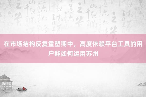 在市场结构反复重塑期中，高度依赖平台工具的用户群如何运用苏州