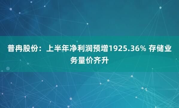 普冉股份：上半年净利润预增1925.36% 存储业务量价齐升