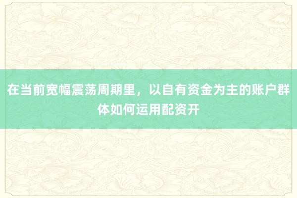 在当前宽幅震荡周期里，以自有资金为主的账户群体如何运用配资开