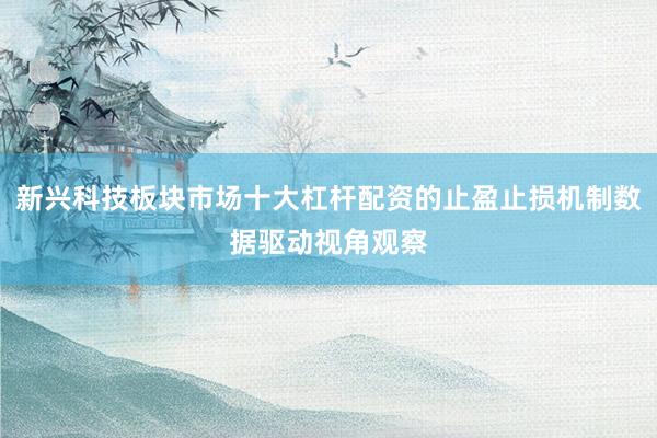新兴科技板块市场十大杠杆配资的止盈止损机制数据驱动视角观察