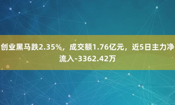 创业黑马跌2.35%，成交额1.76亿元，近5日主力净流入-3362.42万