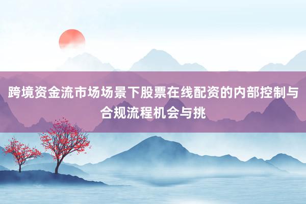 跨境资金流市场场景下股票在线配资的内部控制与合规流程机会与挑