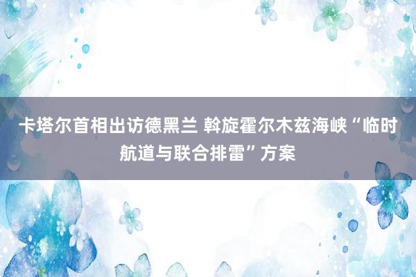 卡塔尔首相出访德黑兰 斡旋霍尔木兹海峡“临时航道与联合排雷”方案