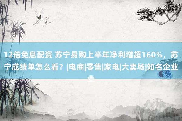 12倍免息配资 苏宁易购上半年净利增超160%，苏宁成绩单怎么看？|电商|零售|家电|大卖场|知名企业