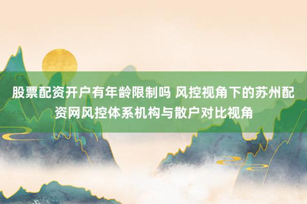 股票配资开户有年龄限制吗 风控视角下的苏州配资网风控体系机构与散户对比视角